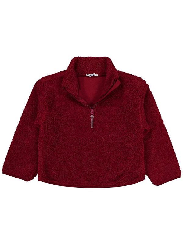Civil Boys Biyeli Yarım Fermuarlı 6-9 Yaş Sweatshirt - Bordo 9-10 Yaş