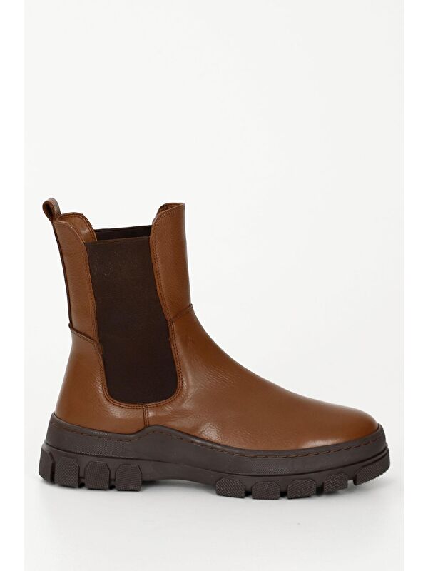 TABA Hakiki Deri Yuvarlak Burun Kadın Günlük Chelsea Bot 52411 - Görsel 5