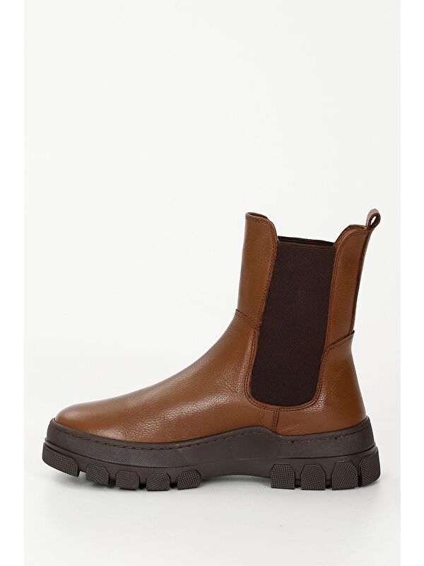 TABA Hakiki Deri Yuvarlak Burun Kadın Günlük Chelsea Bot 52411 - Görsel 7