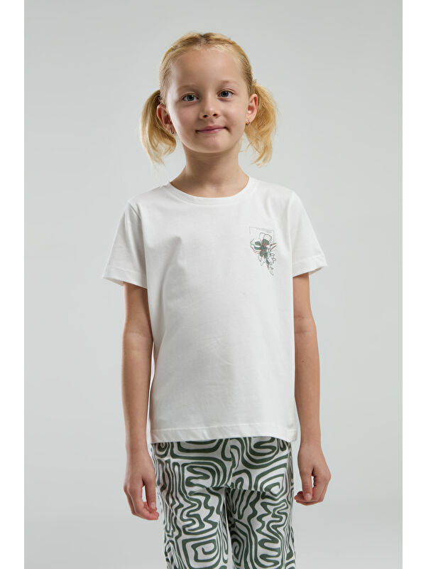 Toontoykids Kız Çocuk Göğsü Baskılı Pijama Takım
