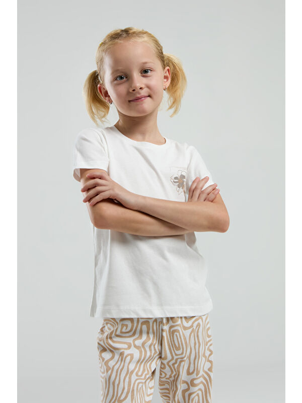 Toontoykids Kız Çocuk Göğsü Baskılı Pijama Takım