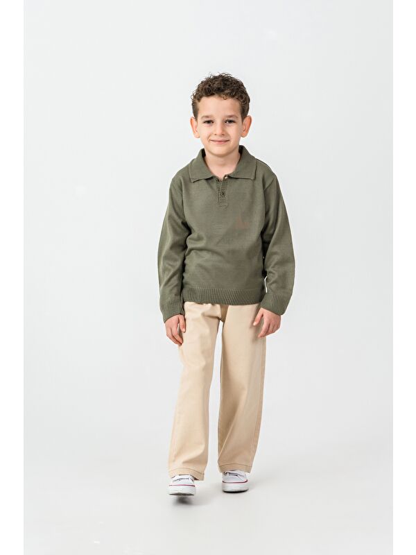 Mr Tuffy Erkek Çocuk Triko Polo Yaka Kazak Gabardin Pantalon Alt-Üst Takım