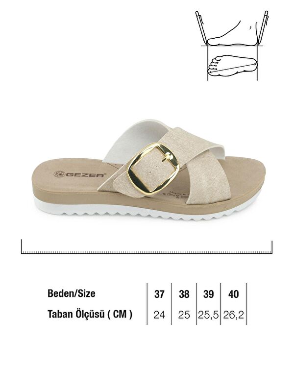 Kadın Yazlık Tek Toka Ayarlanabilir Suni Deri Rahat Taban Günlük Terlik - Görsel 3