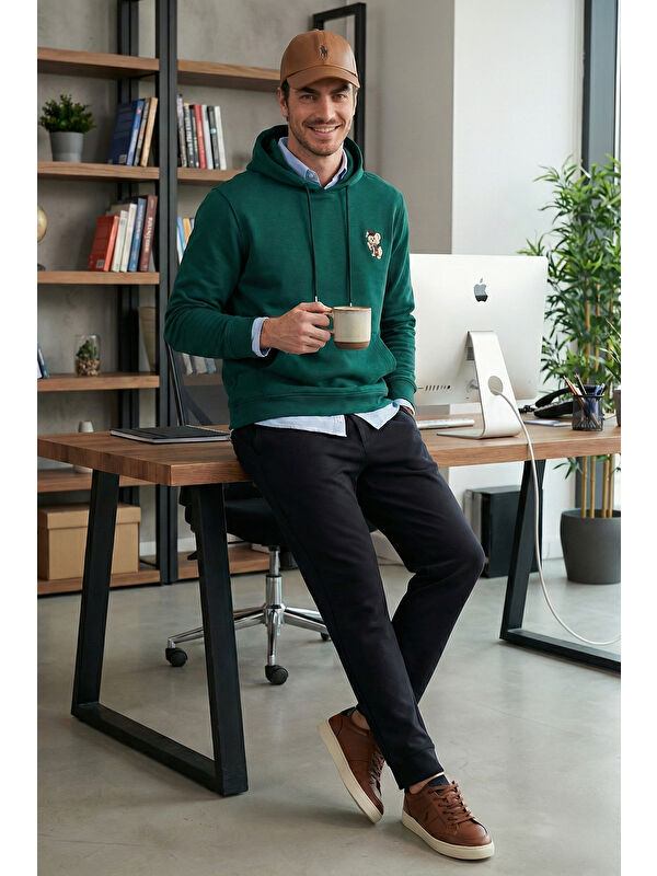 Buratti Pamuklu Regular Fit Kanguru Cepli Kapüşonlu Sweat 6141006B