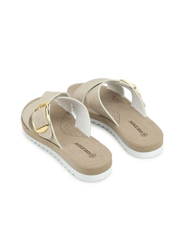 Kadın Yazlık Tek Toka Ayarlanabilir Suni Deri Rahat Taban Günlük Terlik - Görsel 5