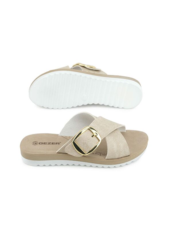 Kadın Yazlık Tek Toka Ayarlanabilir Suni Deri Rahat Taban Günlük Terlik - Görsel 6