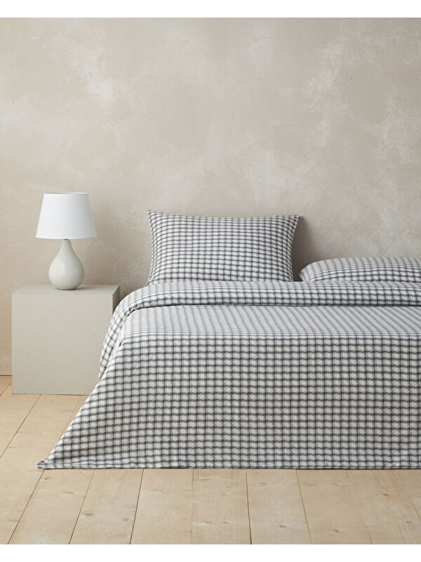 English Home Swirl Check İpliği Boyalı Çift Kişilik Nevresim Takımı 200x220 cm Siyah