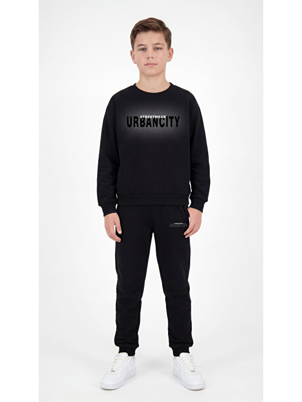 Mışıl Kids Streetwear Urbancity Baskılı Erkek Çocuk Alt Üst Eşofman Takımı