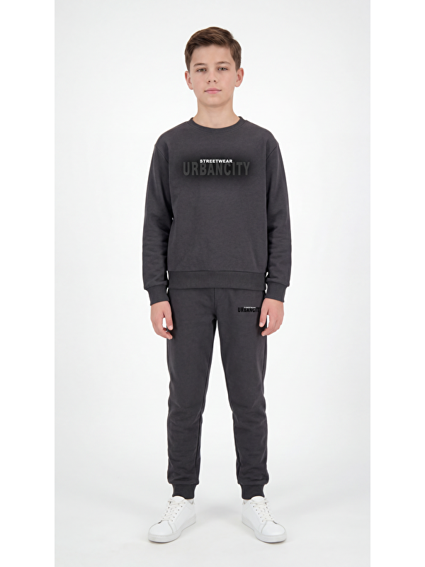 Mışıl Kids Streetwear Urbancity Baskılı Erkek Çocuk Alt Üst Eşofman Takımı