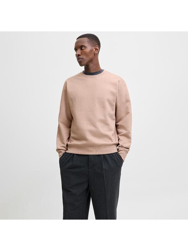 Jack & Jones Jack&Jones Star Basic Erkek Bej Sweatshirt