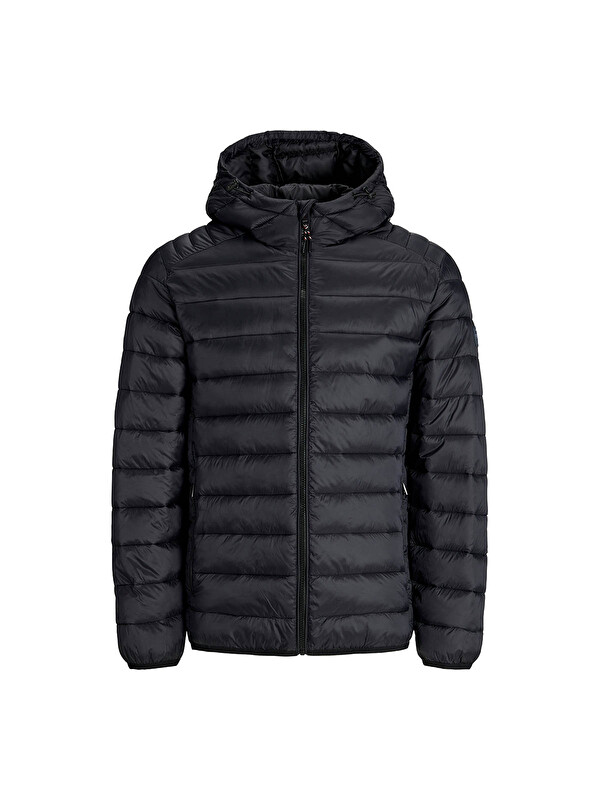 Jack & Jones Bradley Light Puffer Hood Erkek Siyah Kapüşonlu Şişme Mont