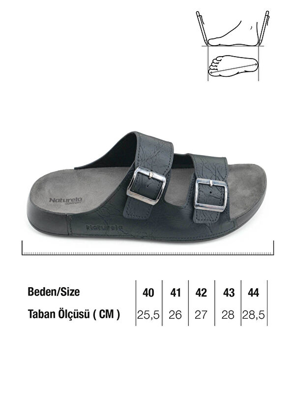 Naturela Comfort Erkek Yazlık Suni Deri Çift Toka Ayarlanabilir Rahat Taban Günlük Terlik - Görsel 3