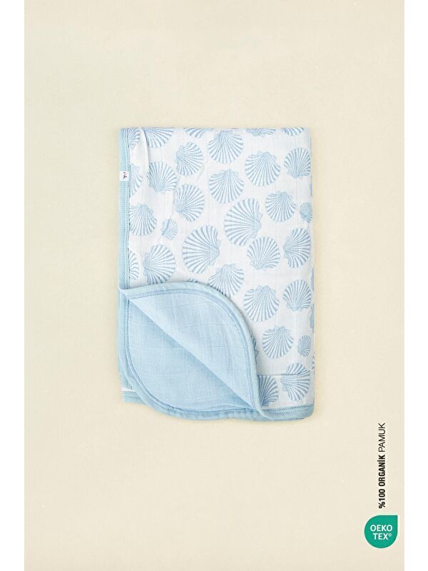 İrya BebeMarin Seashell Müslin Battaniye 120x120 Mavi