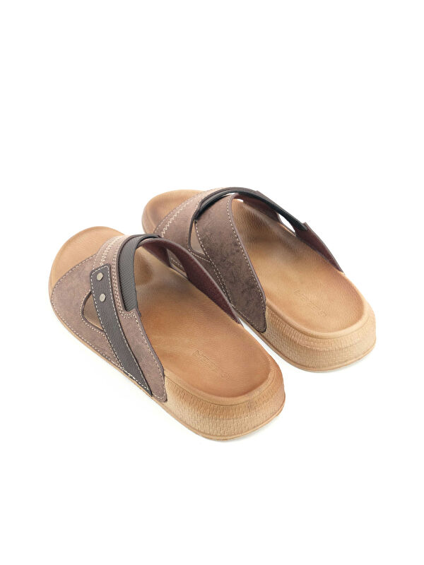 Erkek Yazlık Suni Deri Rahat Taban Günlük Terlik - Görsel 5