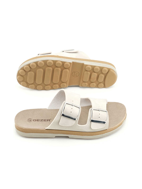 Kadın Yazlık Suni Deri İki Toka Ayarlanabilir Comfort Taban Günlük Terlik - Görsel 6