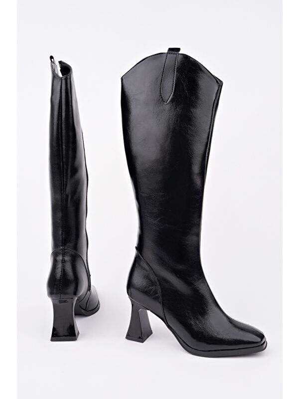 ASTORİA Küt Burun Yandan Fermuarlı Topuklu Kadın Çizme - Görsel 4