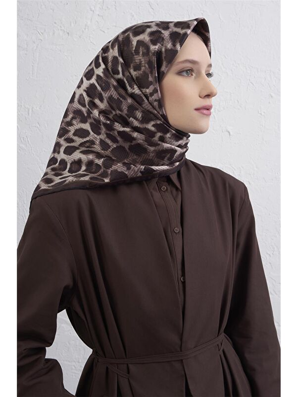 ARMİNE Klasik Desenli Saf İpek Twill Eşarp 9425D 53