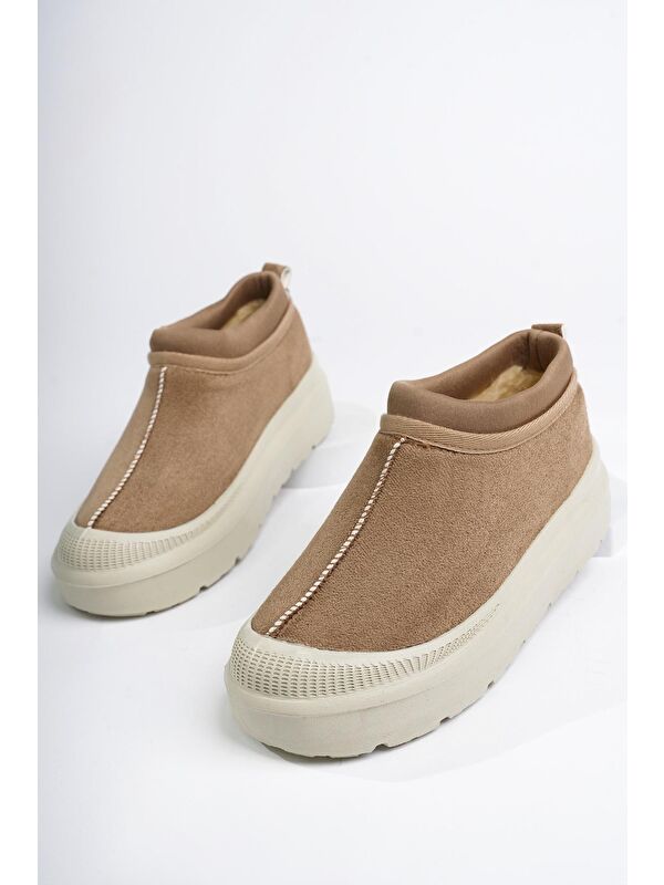 LUUQ Kadın Kalın Taban Içi Tüylü Günlük Mini Yarım Bot - Görsel 3