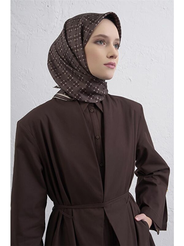 ARMİNE Monogram Desenli Saf İpek Twill Eşarp 9440D 59