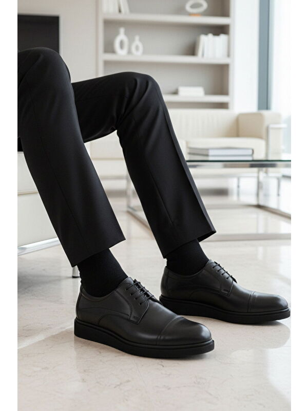 Ayakmod Siyah Ayakmod Hakiki Deri Erkek Casual Ayakkabı 917 M