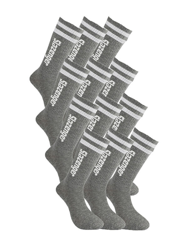 SLAZENGER JINN 12 li Set Erkek  Gri Çorap