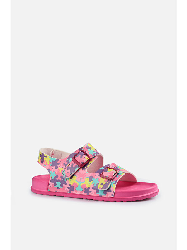 Miyu II Baskılı Kız Çocuk Fuşya Sandalet - Görsel 3