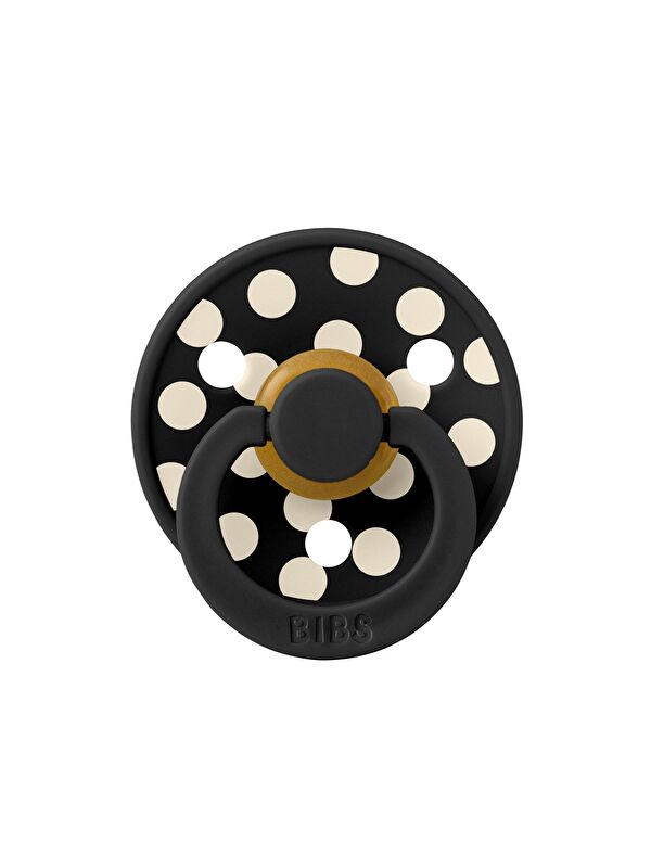 Bibs Studio Polka Big Kauçuk Emzik -Black Ivory-0-6 Ay