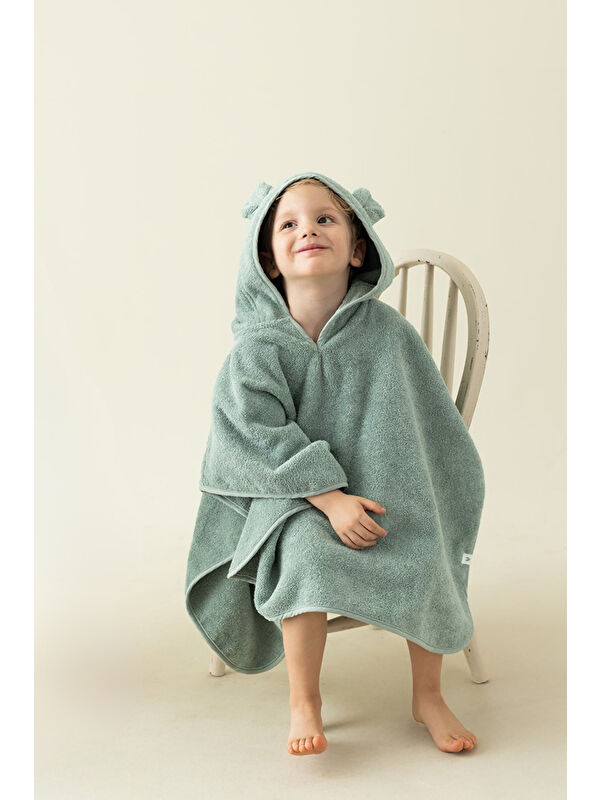 İrya Tiny Bear Organik Pamuk Çocuk Panço Mint
