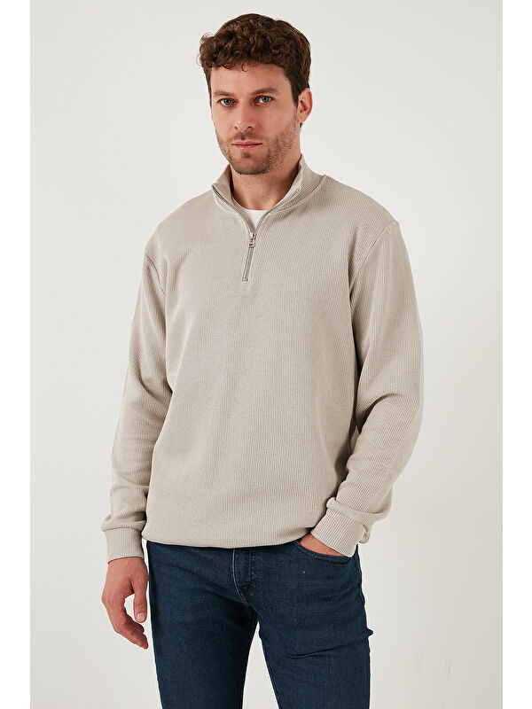 Buratti Pamuklu Relaxed Fit Yarım Fermuarlı Sıfır Yaka Örme Sweat 5901076