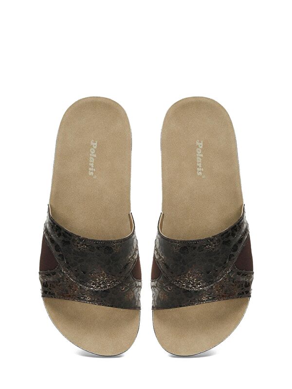 607018.Z4PR Kahverengi Kadın Terlik - Görsel 5