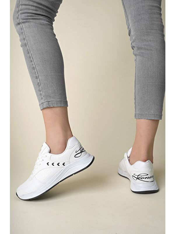 Beyaz Kadın Sneaker Günlük Ayakkabı - Görsel 4