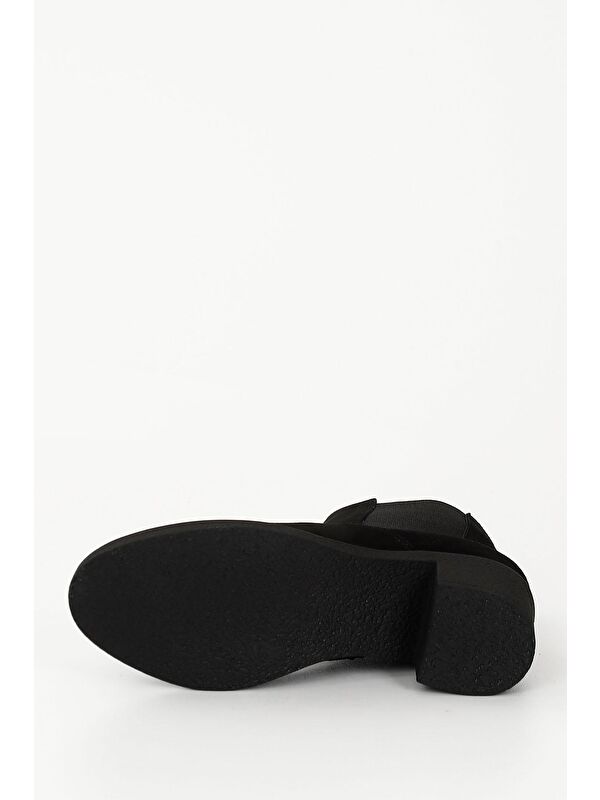 SİYAH Hakiki Deri Yuvarlak Burun Topuklu Kadın Günlük Chelsea Bot 51488 - Görsel 8