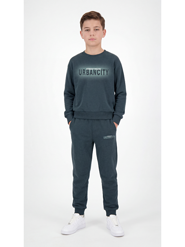 Mışıl Kids Streetwear Urbancity Baskılı Erkek Çocuk Alt Üst Eşofman Takımı