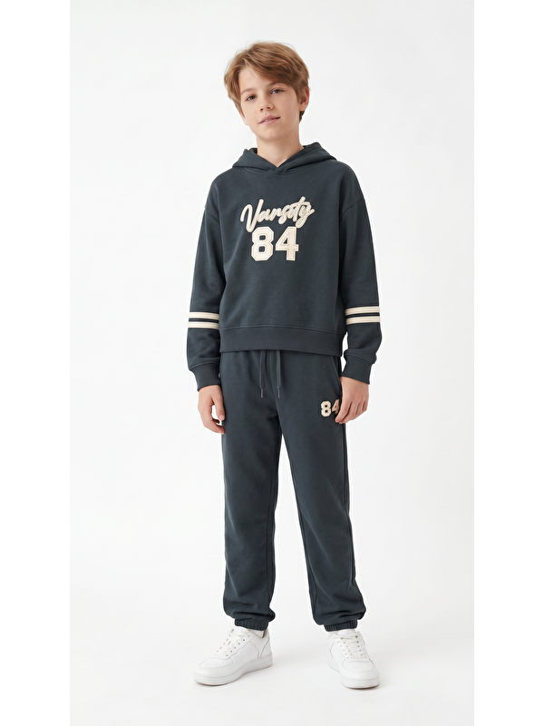 Mışıl Kids Varsity 84 Aplike Nakışlı Alt Üst Erkek Çocuk Eşofman Takımı