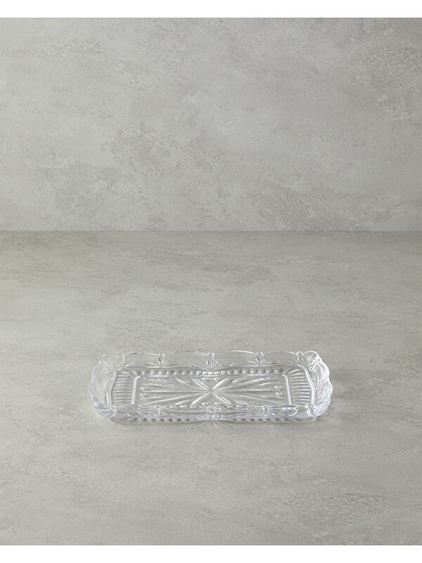 English Home Diamond Cam Kayık Tabak 26X15 cm Şeffaf