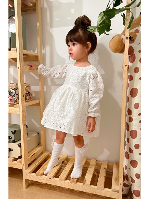 PENU BABY KİDS Full Fisto Detaylı Uzun Kol Kız Çocuk Kız Bebek Elbise