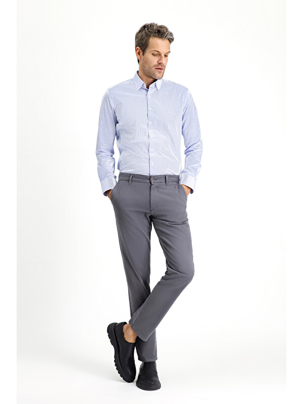 Kiğılı Slim Fit Dar Kesim Elastanlı Kanvas /  Chino Pantolon