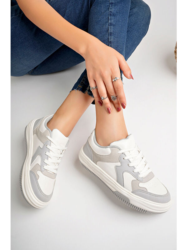 Gri Kadın Sneaker Günlük Ayakkabı - Görsel 3