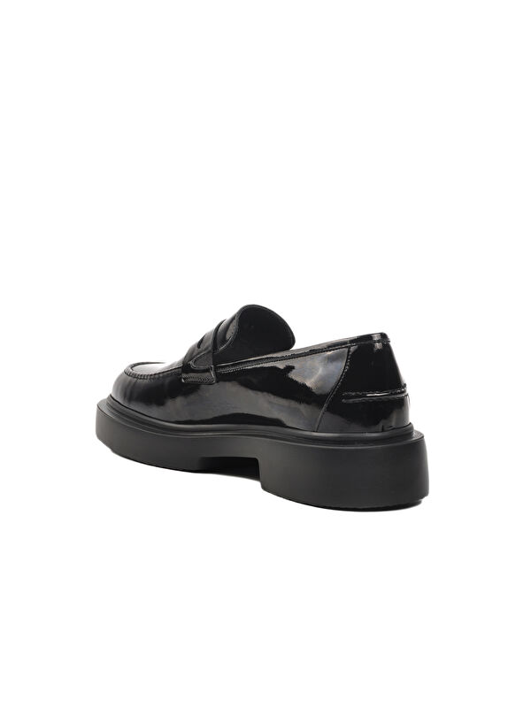 Siyah Rugan Hakiki Deri Erkek Loafer Ayakkabı Premium 1018 M - Görsel 5