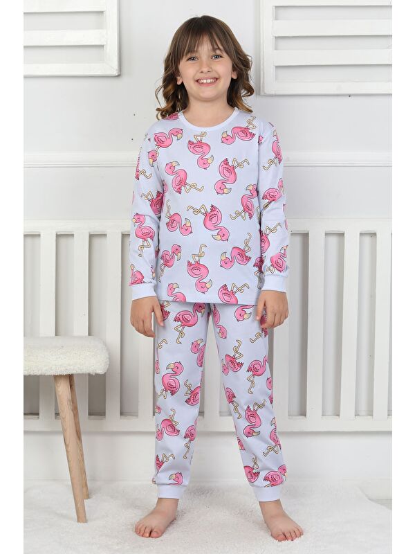 ZUZUNGA Cute Flamingo Desenli Kız Çocuk Pijama Takımı
