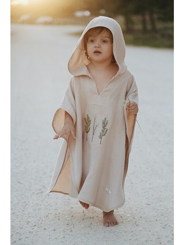 Oh La La Koala For Little Ones Vanilla Kapüşonlu Müslin Panço Bebek Çocuk 1-5 Yaş