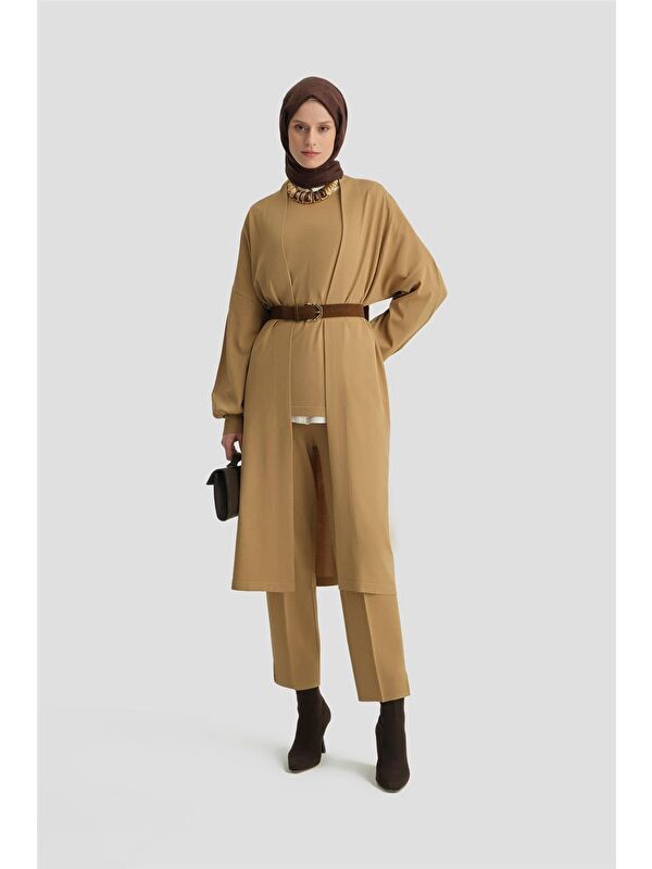 ARMİNE Üç Parça Triko Takım 24Kd2004 Taba