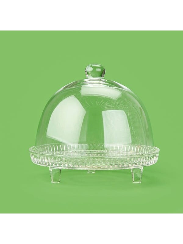 Alegre Glass Lulu Kristal Kapaklı Fanus - Şeffaf - 22x20 cm