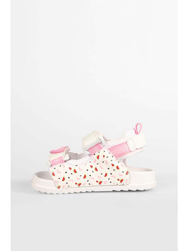 İnkagi Hafif Kız Okul Öncesi Beyaz Sandalet - Görsel 3