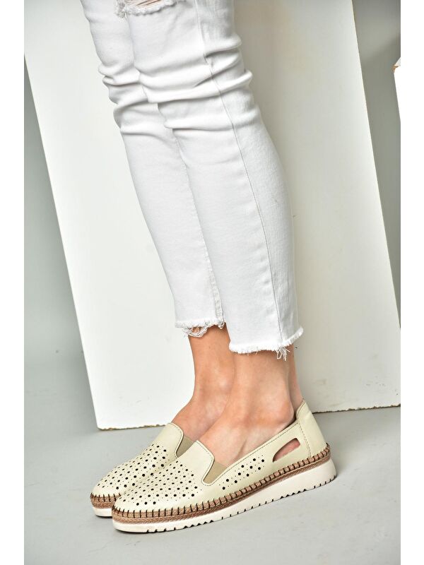 P5555011 Bej Kadın Ayakkabı - Görsel 3