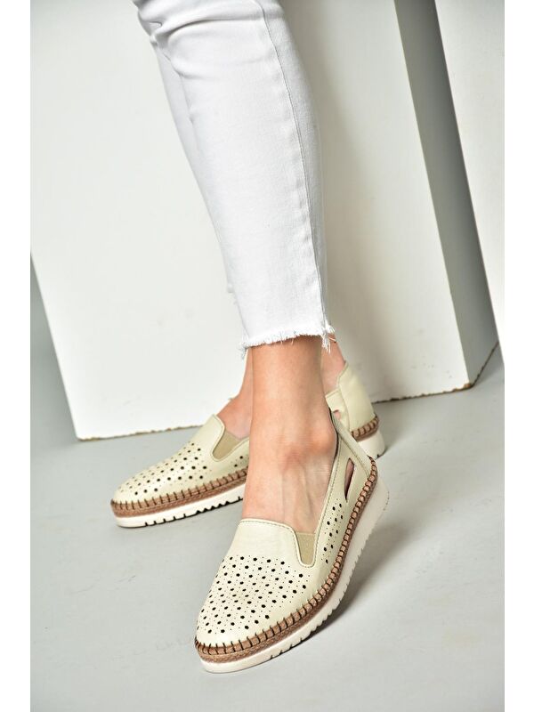 P5555011 Bej Kadın Ayakkabı - Görsel 5