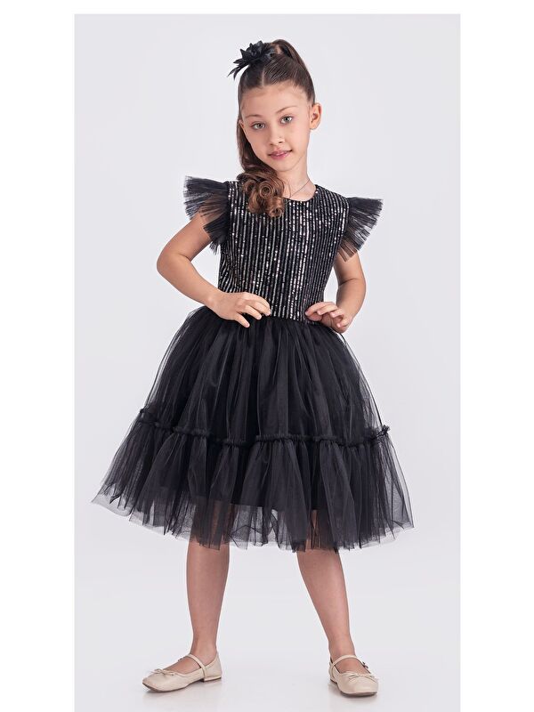 Mnk Baby & Kids Pul Payet Katkat Tütü Etekli Kız Çocuk Elbise M00722