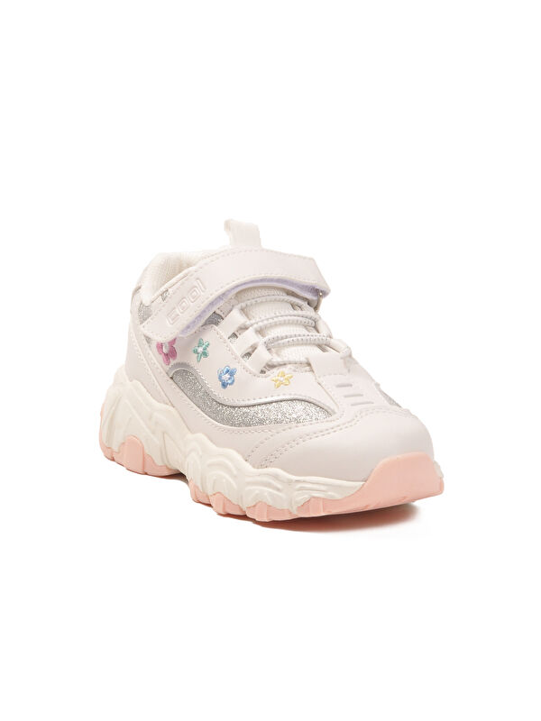 Beyaz Cırtlı Hafif Kız Çocuk Spor Ayakkabı Bella Kısa P - Görsel 4