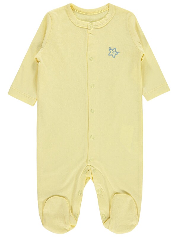 Civil Baby Yıldız Nakışlı 1-9 Ay Tulum - Sarı