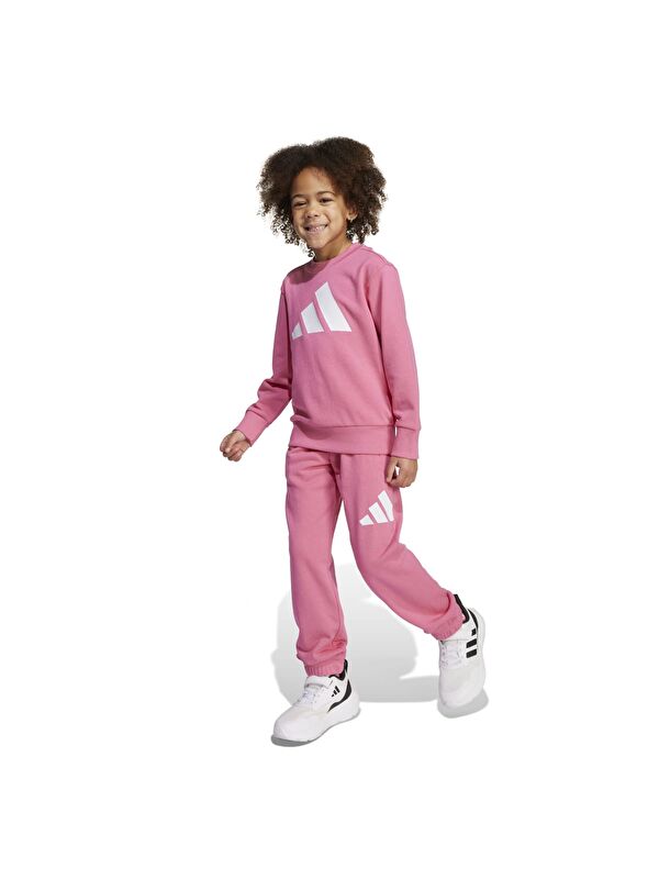 Adidas Jogger Set Bl Ft Çocuk Pembe Bisiklet Yaka Eşofman Takımı